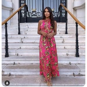 Zara cut out printed pink jumpsuit